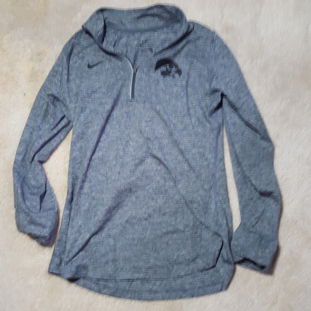 Gray Iowa Hawkeye Nike Dry Fit Pullover